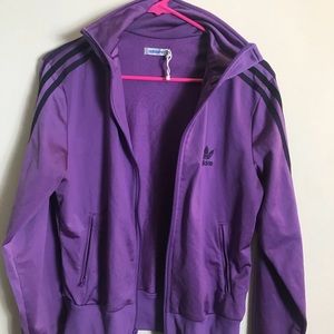 Adidas purple track jacket, size Medium